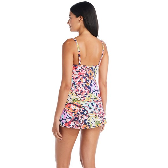 Bleu Rod Beattie Party Animal Twist Over-The-Shoulder D-Cup Tankini Top Multi 4D - Picture 2 of 2